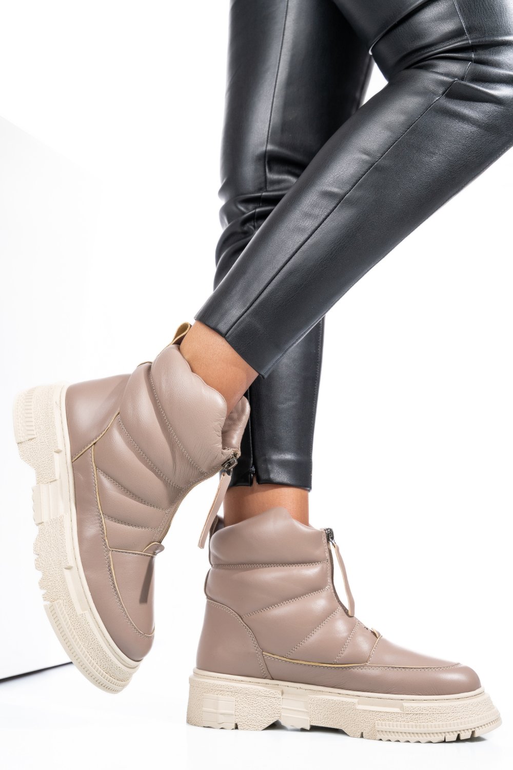 GHETE BEIGE PIELE NATURALA APCK4003