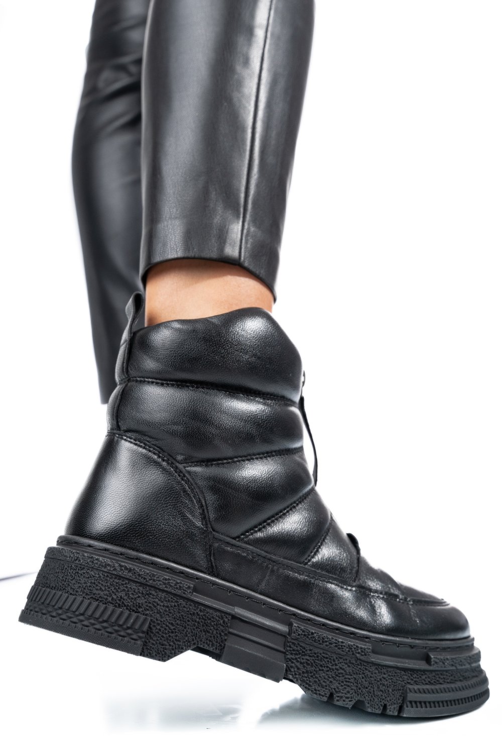 GHETE NEGRE PIELE NATURALA APCK4003