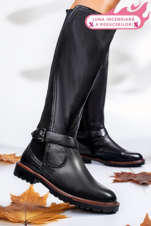 Cizme dama piele naturala negre 8s77793