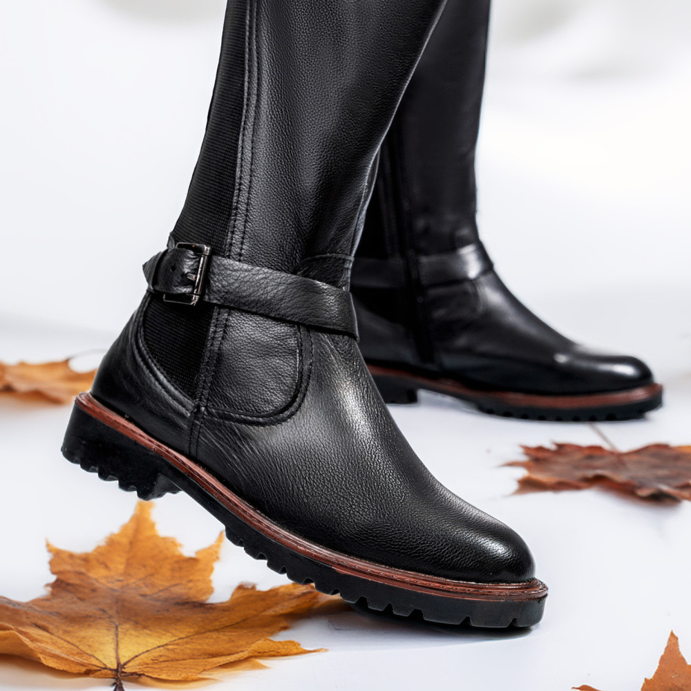 CIZME DAMA PIELE NATURALA NEGRE 8S77793