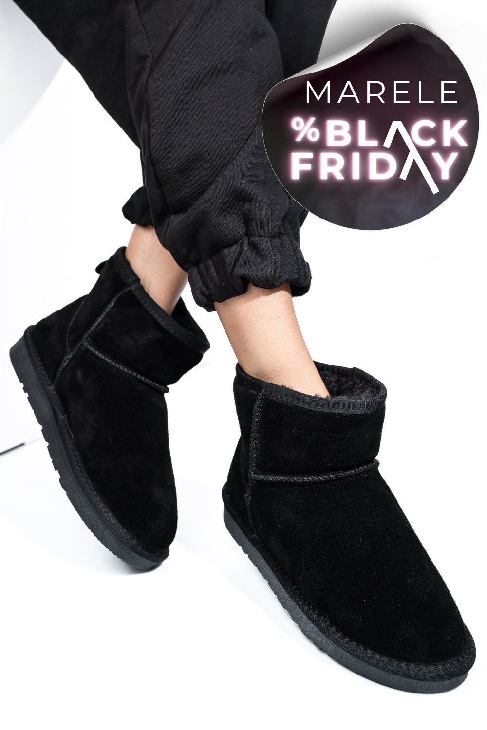 CIZME DAMA IMBLANITE PIELE NATURALA INTOARSA NEGRE IS771201