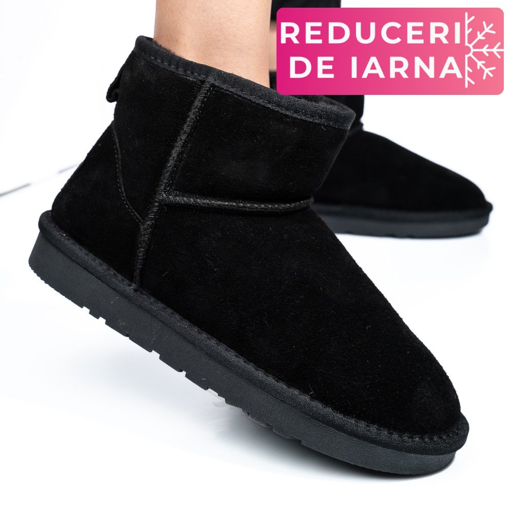 CIZME DAMA IMBLANITE PIELE NATURALA INTOARSA NEGRE IS771201