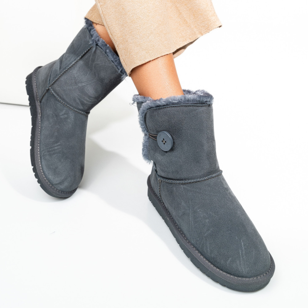 CIZME GRI PIELE NATURALA INTOARSA 8SP137