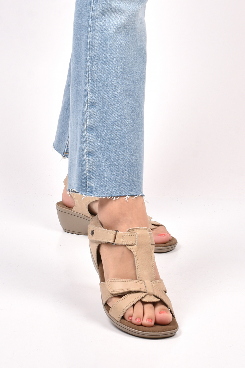 SANDALE BEIGE PIELE NATURALA 9PC559-SP