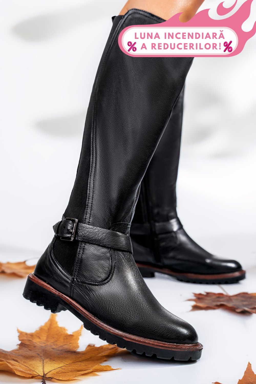 CIZME DAMA PIELE NATURALA NEGRE 8S77793