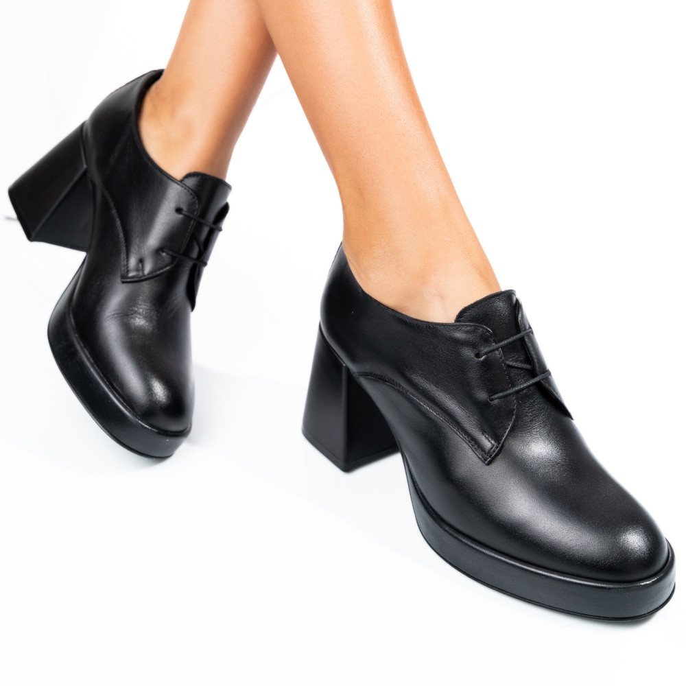 PANTOFI NEGRI PIELE NATURALA  251629NP
