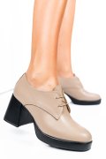 PANTOFI BEJ PIELE NATURALA  251629NP