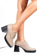 PANTOFI BEJ PIELE NATURALA  251629NP