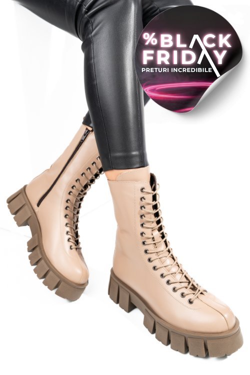 Ghete bej piele naturala 242829np