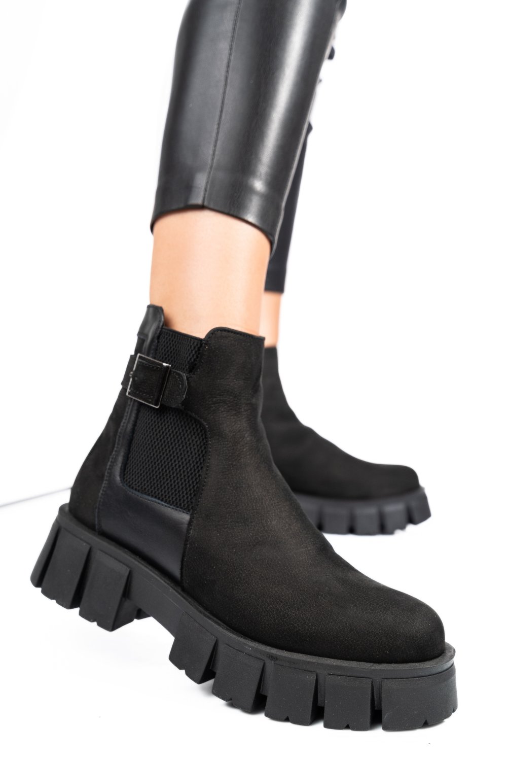 GHETE NEGRE PIELE NATURALA 242830NBK