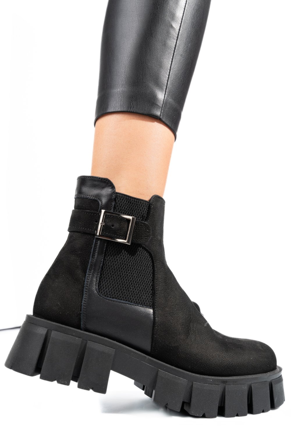 GHETE NEGRE PIELE NATURALA 242830NBK