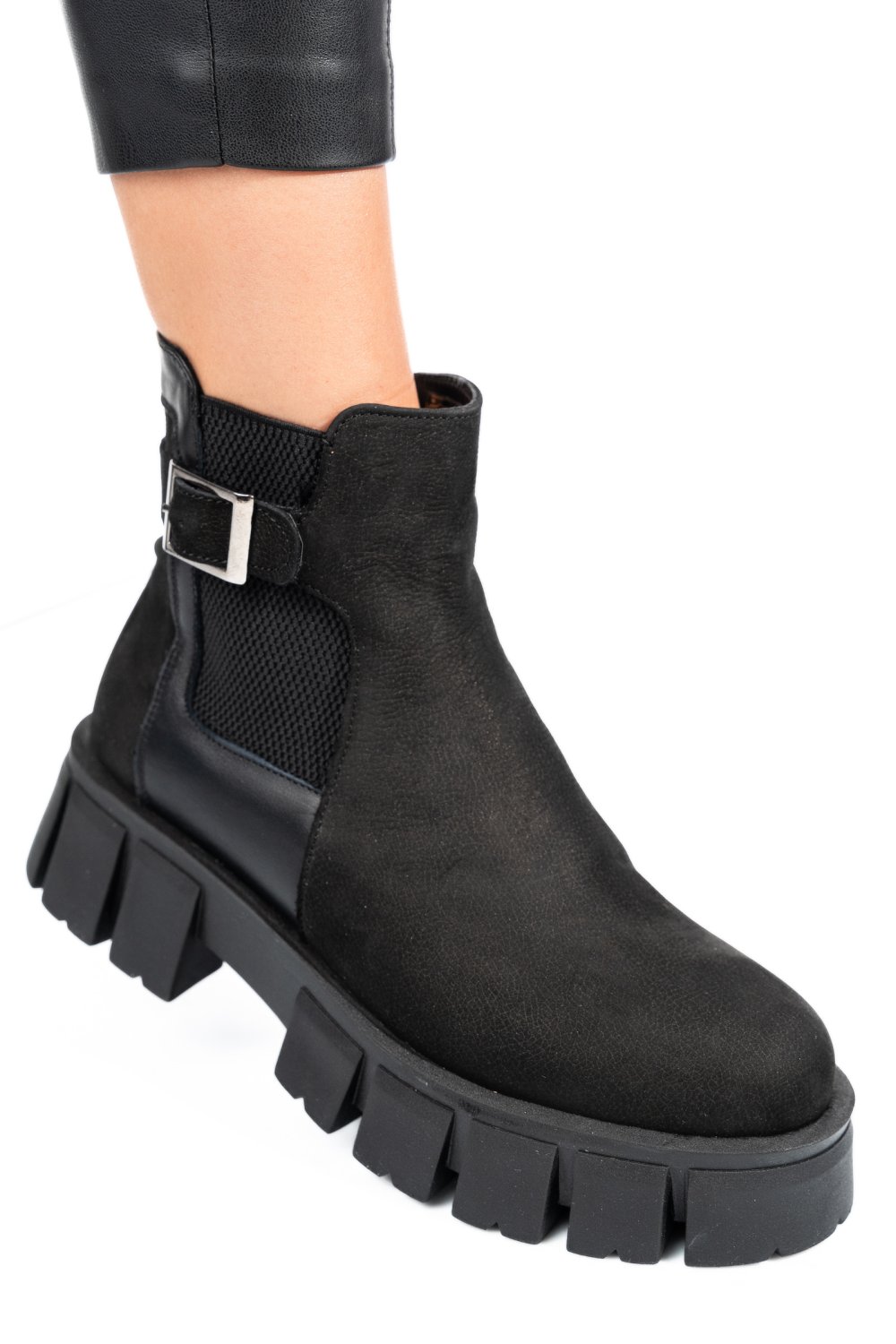 GHETE NEGRE PIELE NATURALA 242830NBK