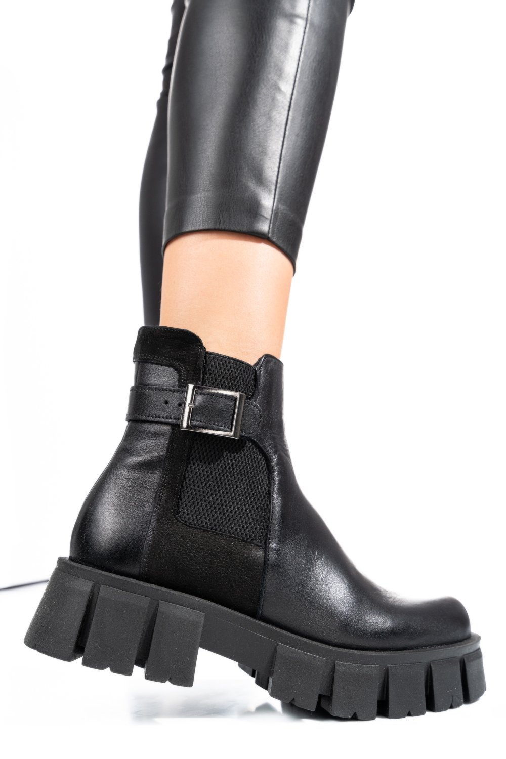 GHETE NEGRE PIELE NATURALA 242830NP