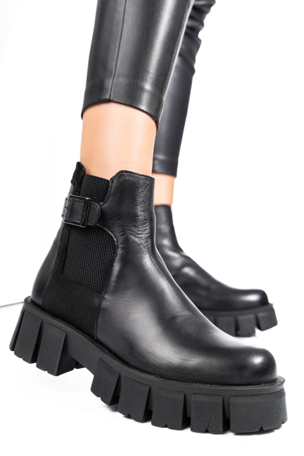 GHETE NEGRE PIELE NATURALA 242830NP