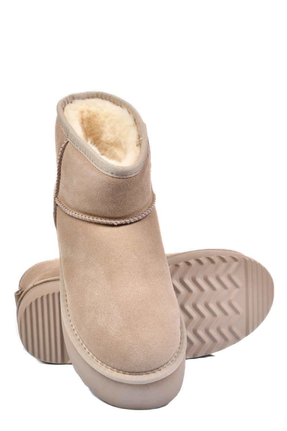 CIZME BEJ PIELE NATURALA INTOARSA 1S77251