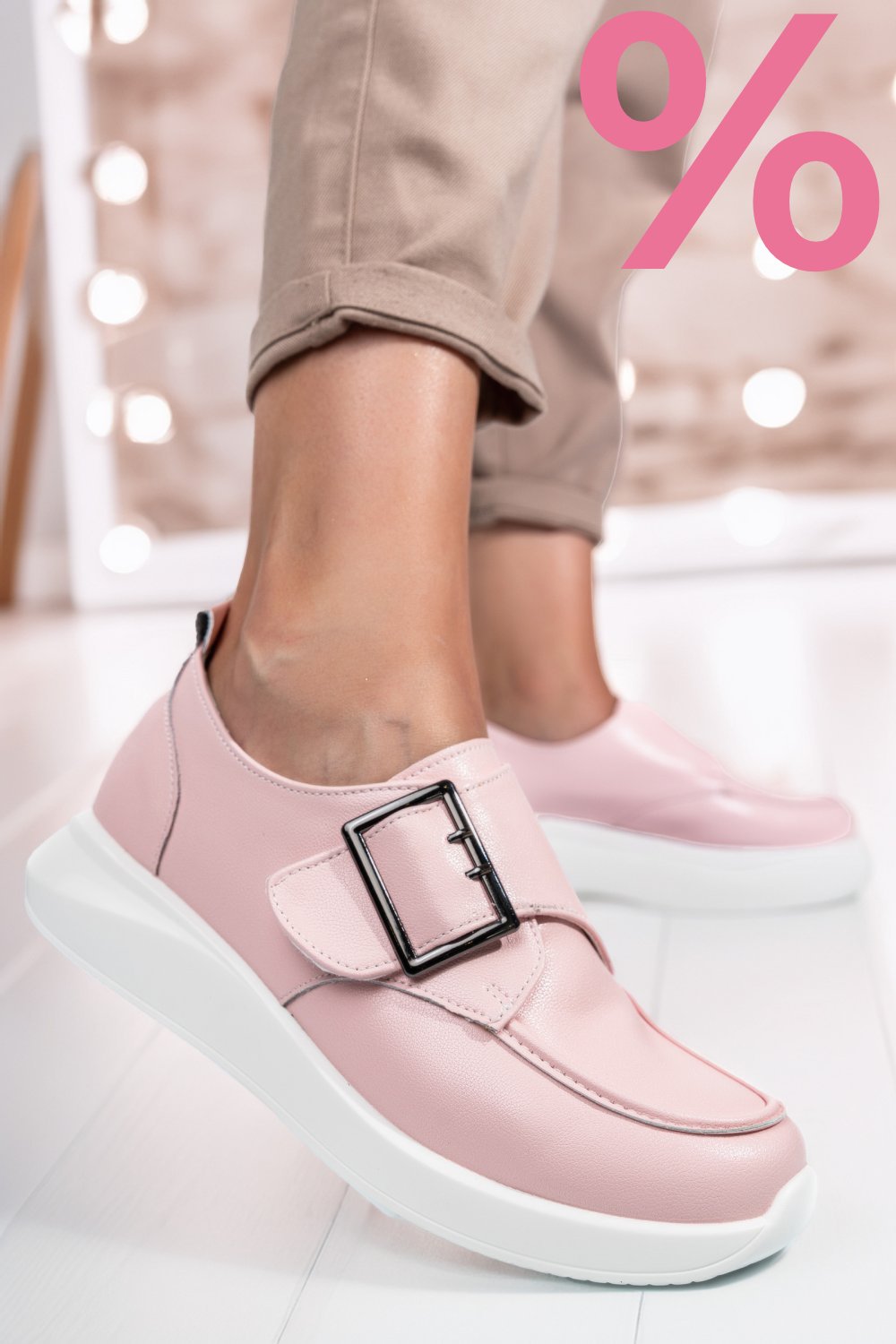PANTOFI SPORT ROZ PIELE NATURALA TSP5010