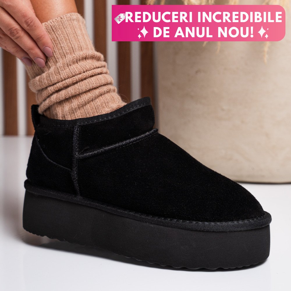 CIZME NEGRE PIELE NATURALA INTOARSA 1S77250