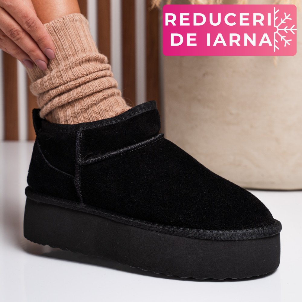 CIZME NEGRE PIELE NATURALA INTOARSA 1S77250