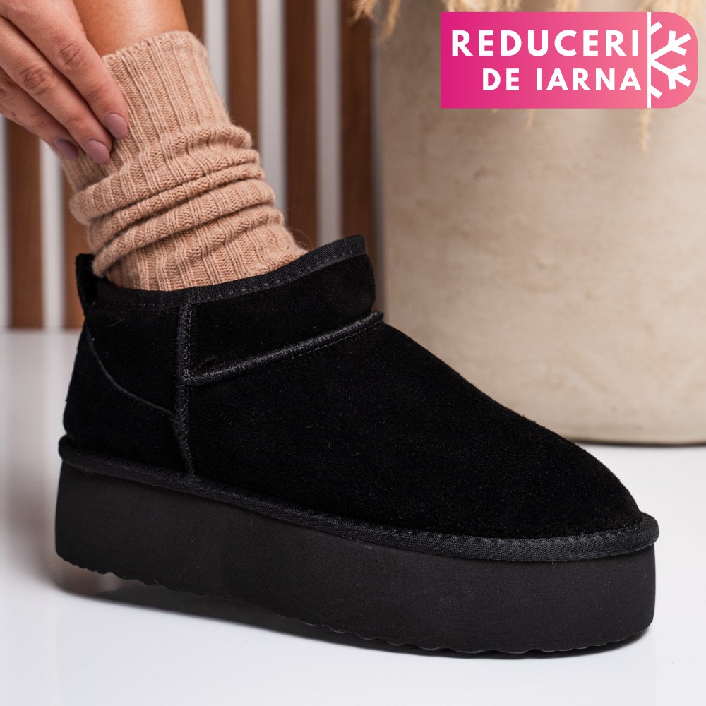 CIZME NEGRE PIELE NATURALA INTOARSA 1S77250