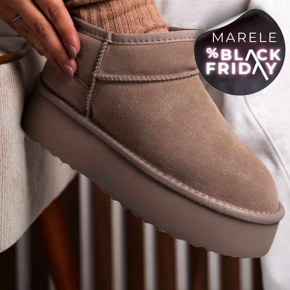 CIZME BEJ PIELE NATURALA INTOARSA 1S77250