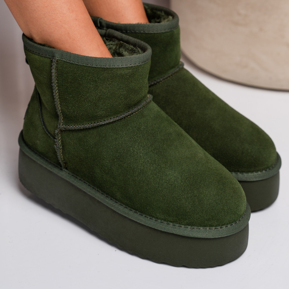 CIZME VERZI PIELE NATURALA INTOARSA 1S77251