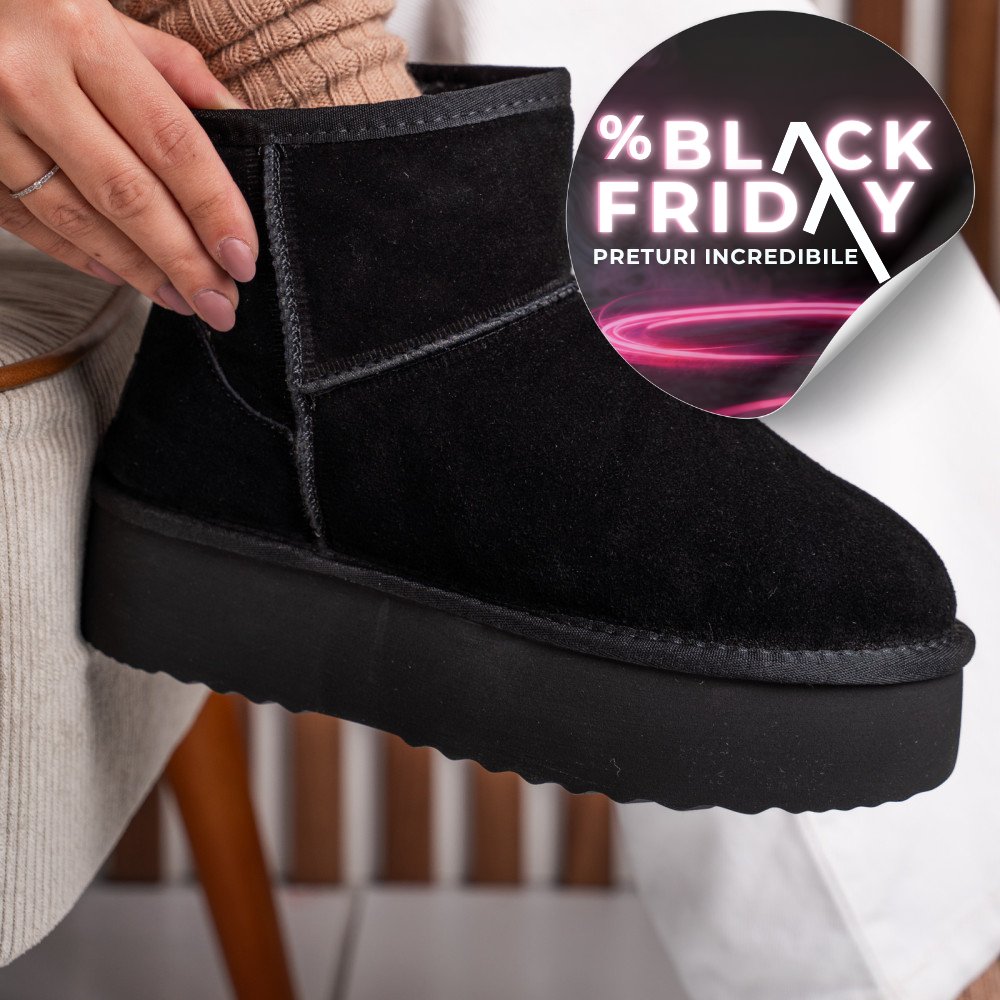 CIZME NEGRE PIELE NATURALA INTOARSA 1S77251