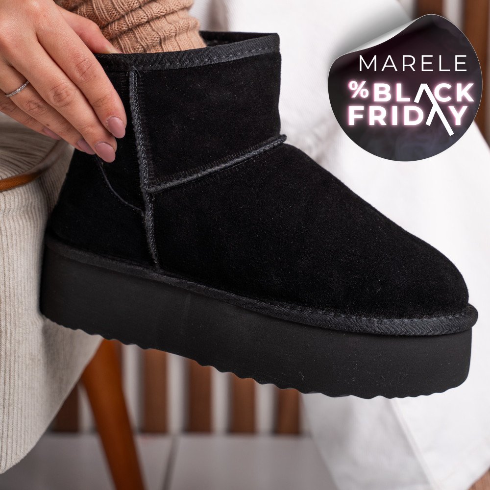 CIZME NEGRE PIELE NATURALA INTOARSA 1S77251