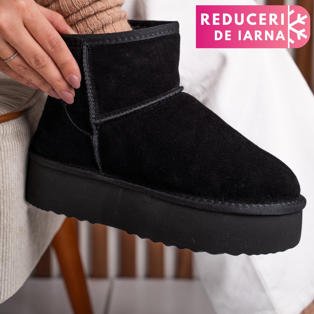 CIZME NEGRE PIELE NATURALA INTOARSA 1S77251