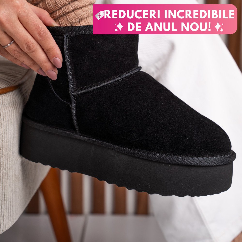 CIZME NEGRE PIELE NATURALA INTOARSA 1S77251