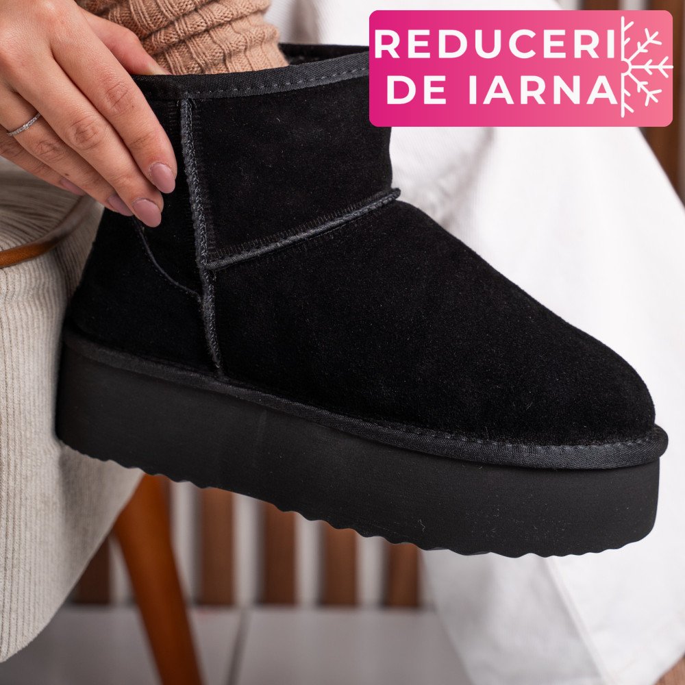 CIZME NEGRE PIELE NATURALA INTOARSA 1S77251