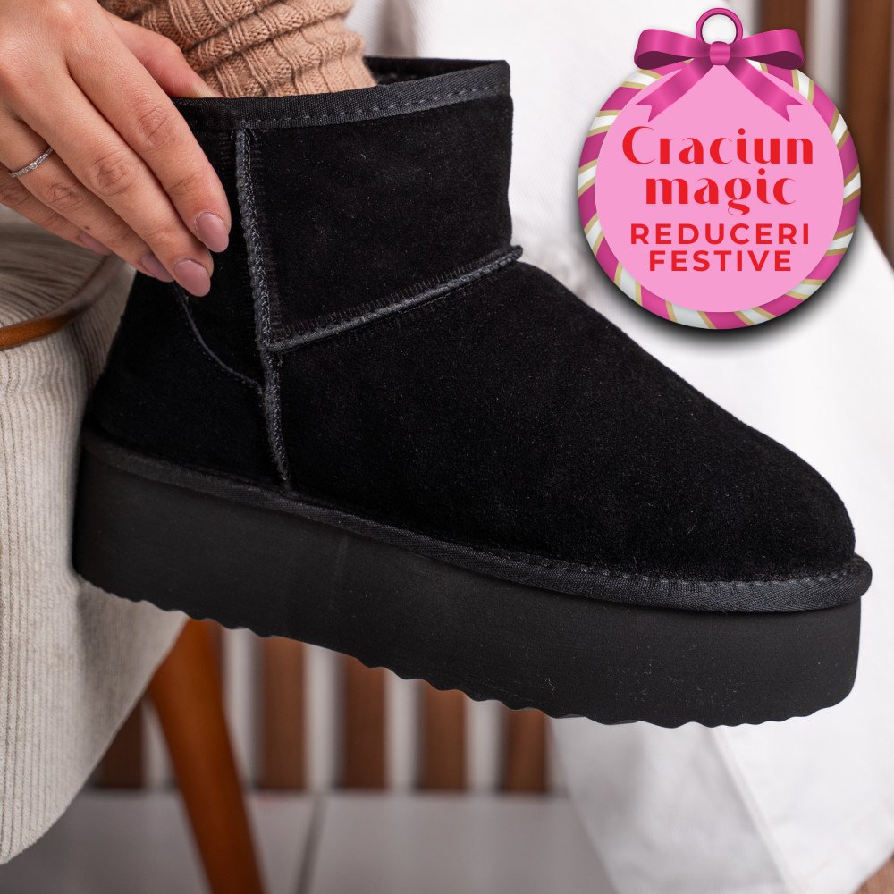 CIZME NEGRE PIELE NATURALA INTOARSA 1S77251