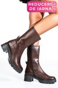 CIZME FEMEI CU FERMOAR PIELE NATURALA MARO INCHIS VB083203