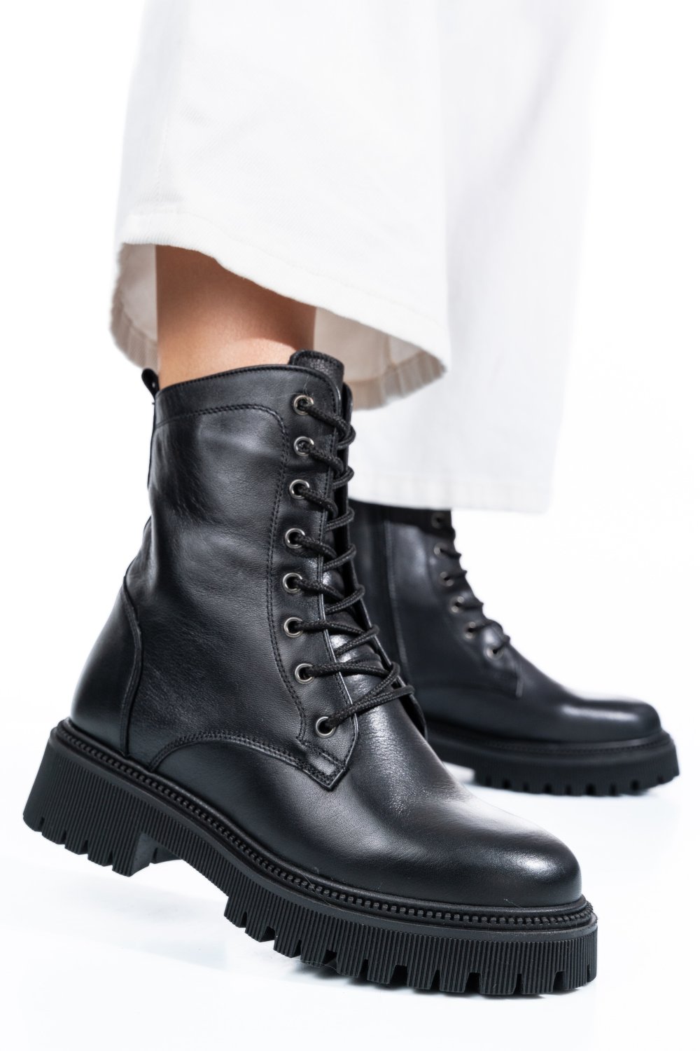 GHETE NEGRE PIELE NATURALA 242814NP