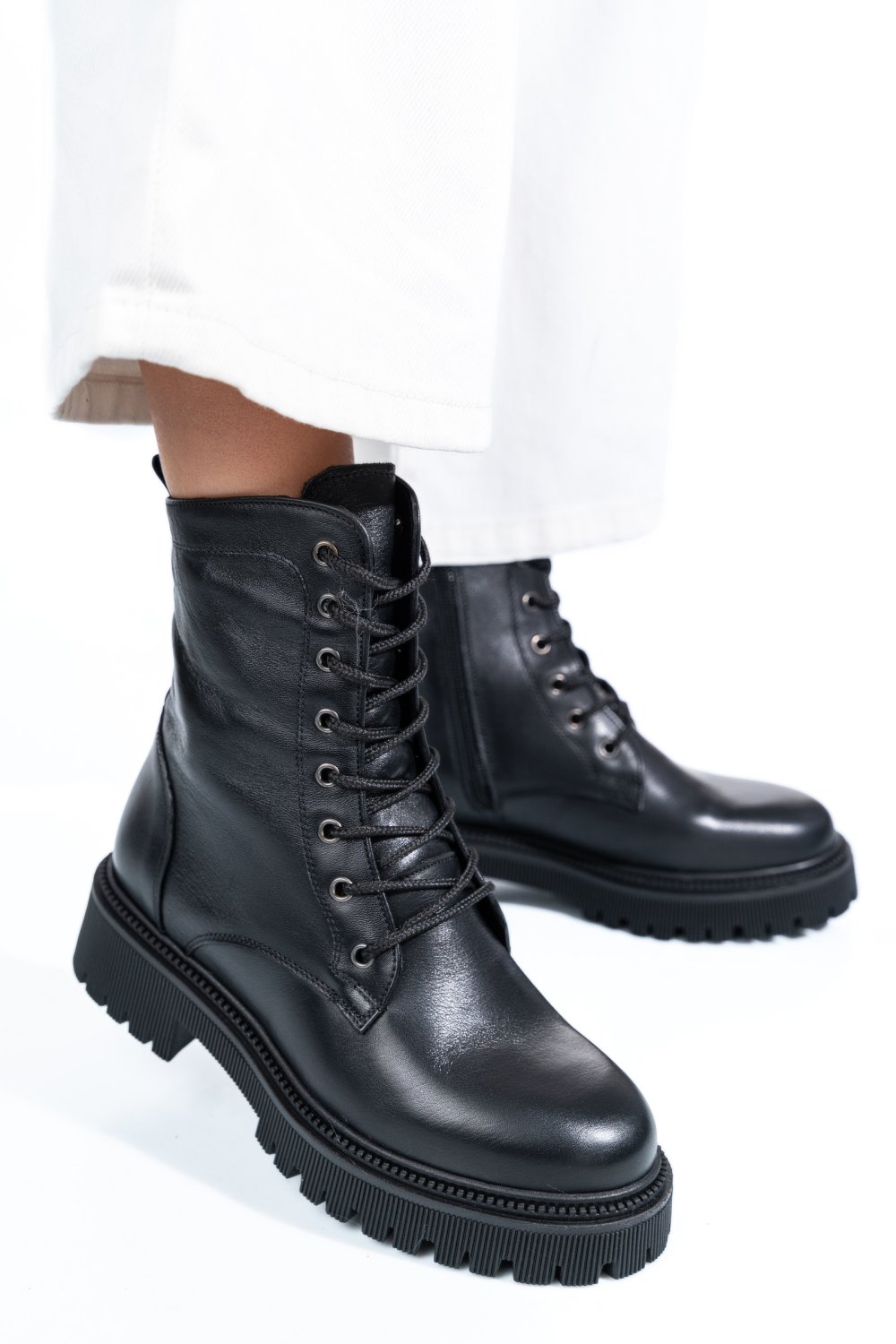 GHETE NEGRE PIELE NATURALA 242814NP