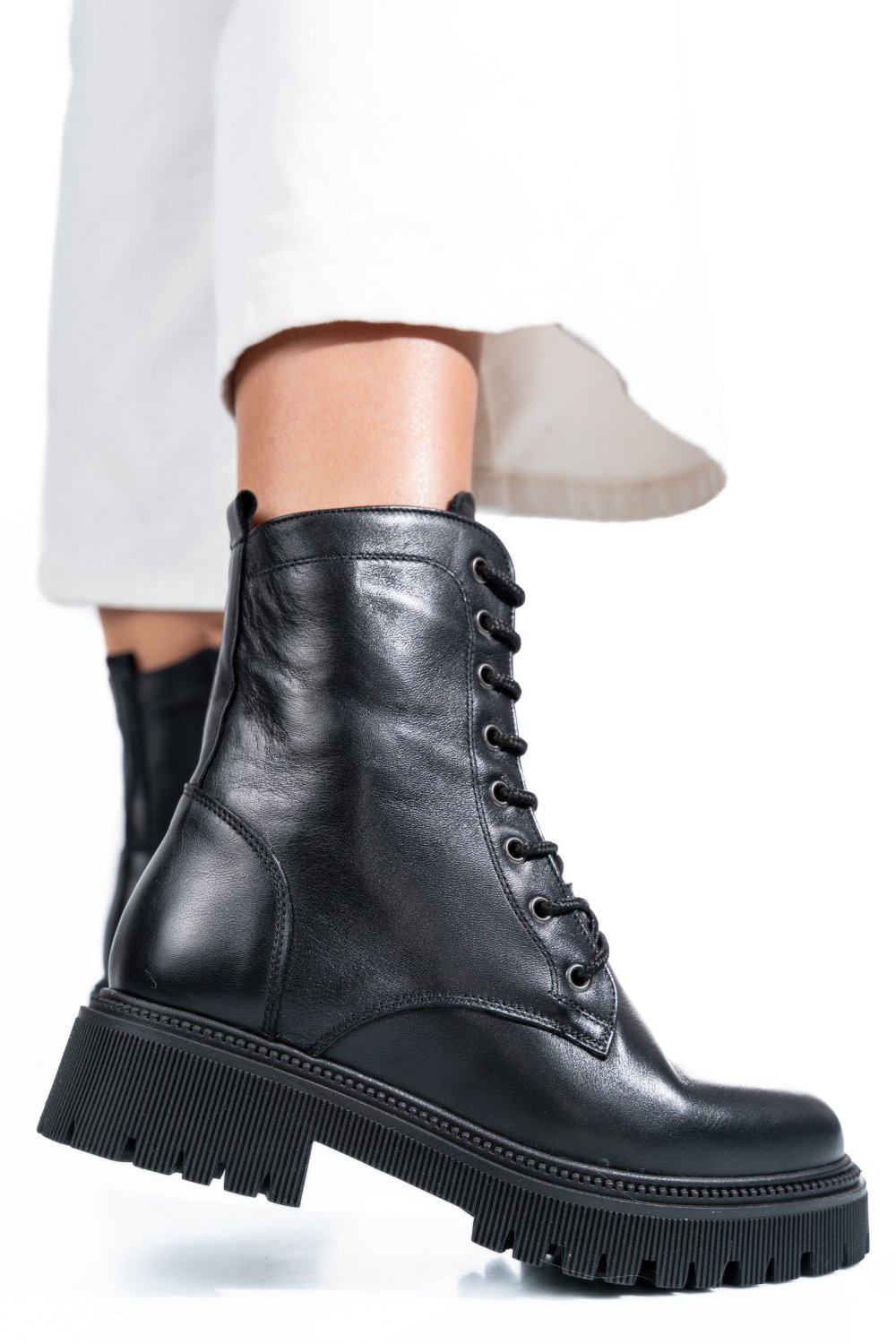 GHETE NEGRE PIELE NATURALA 242814NP