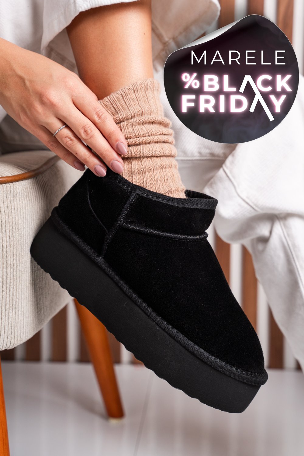 CIZME NEGRE PIELE NATURALA INTOARSA 1S77250