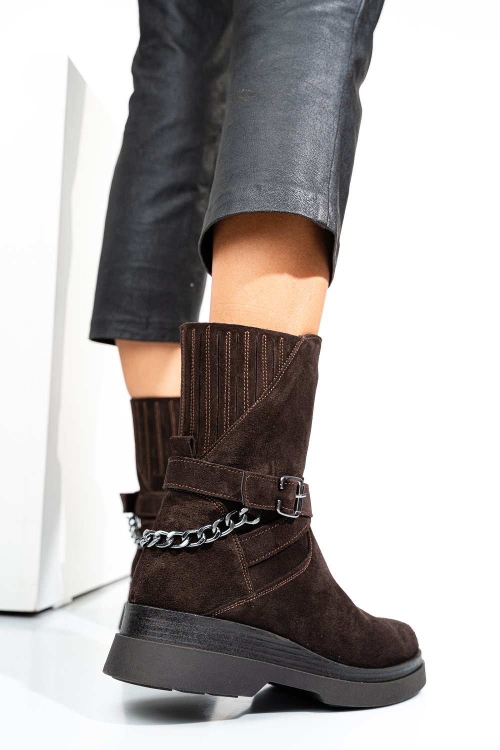 GHETE MARO INCHIS PIELE NATURALA INTOARSA 242817SP