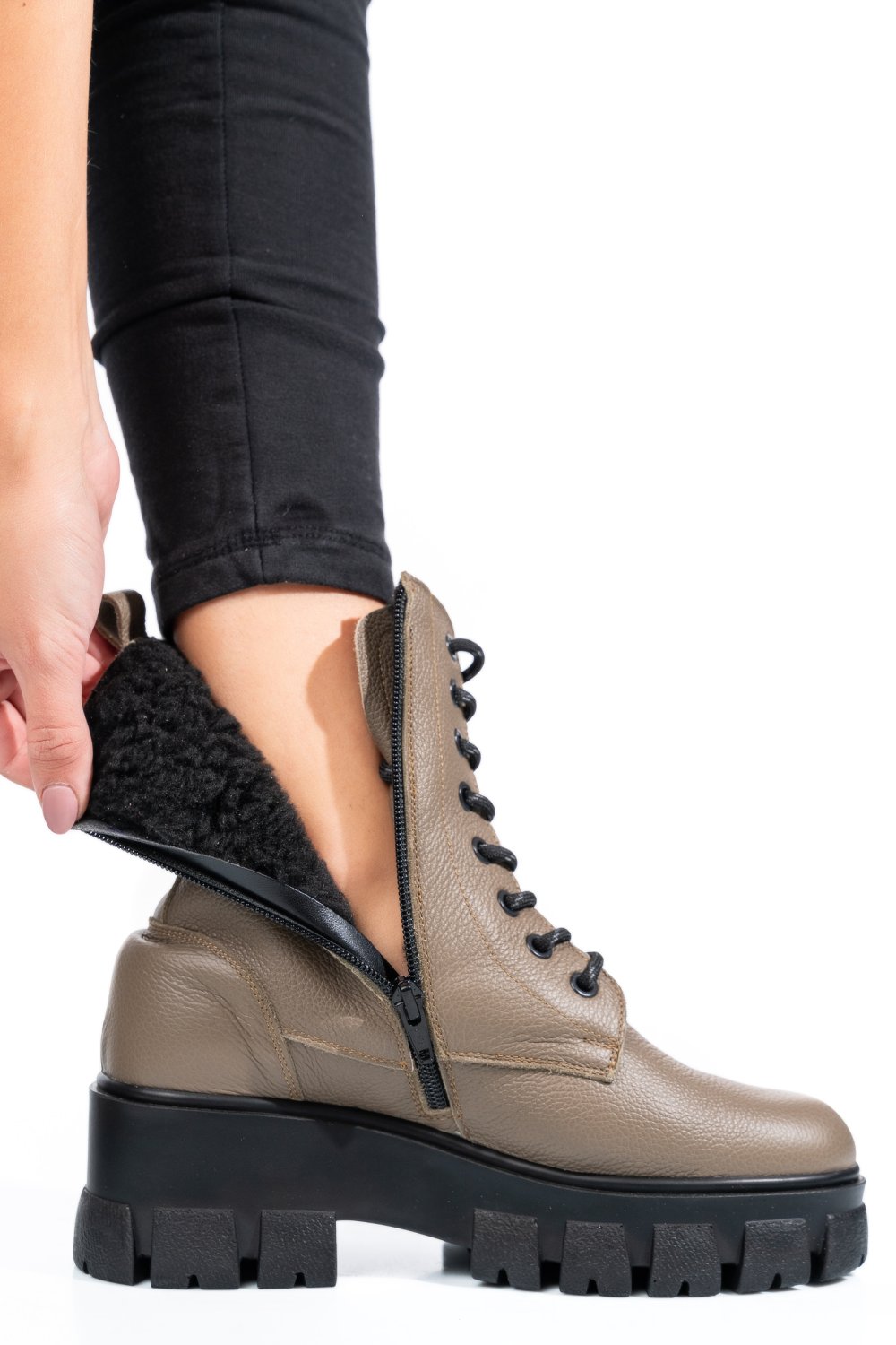 GHETE KHAKI PIELE NATURALA 1S7755