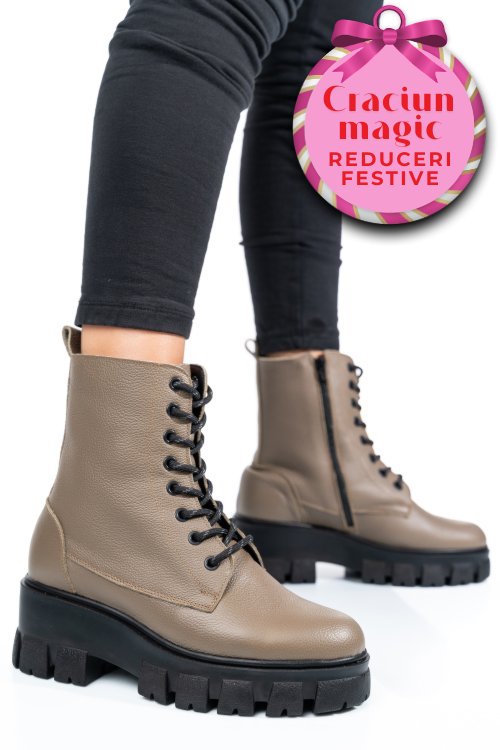 Ghete khaki piele naturala 1s7755