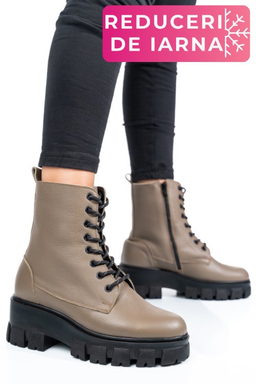 Ghete khaki piele naturala 1s7755