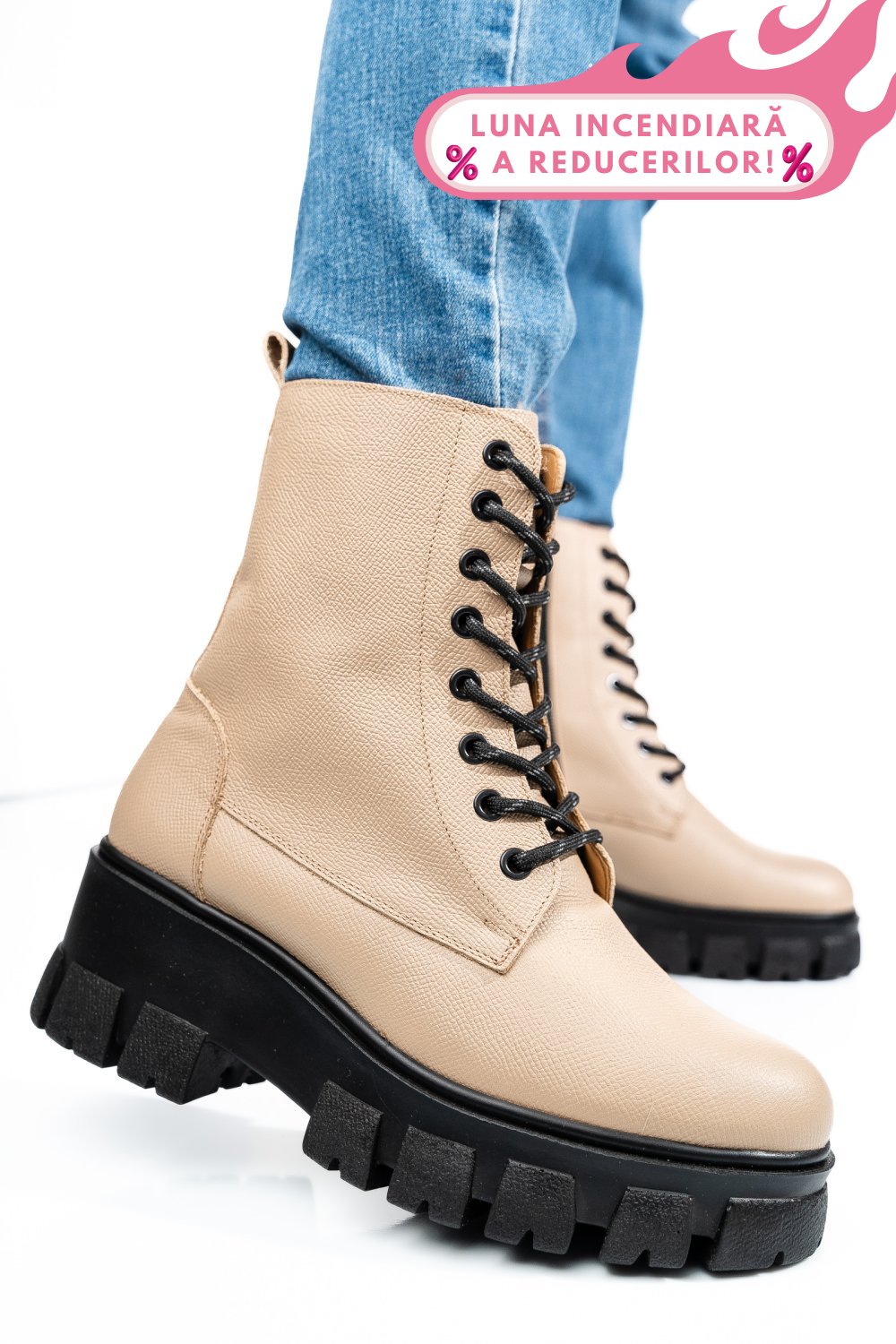 GHETE BEJ PIELE NATURALA 1S7755