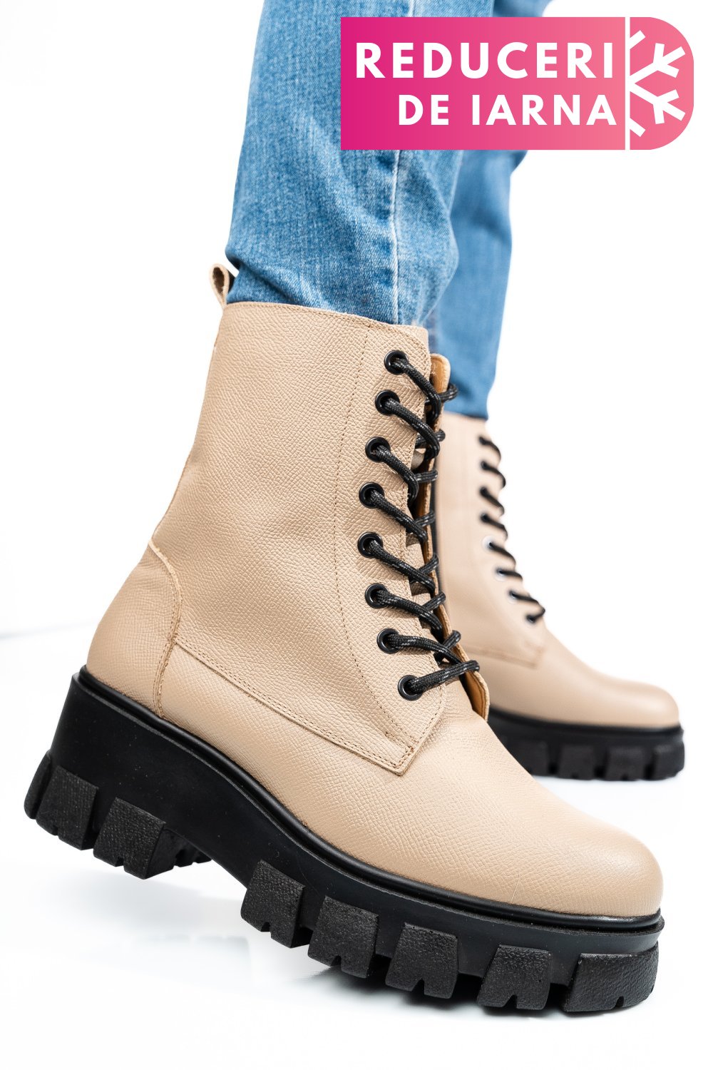 GHETE BEJ PIELE NATURALA 1S7755