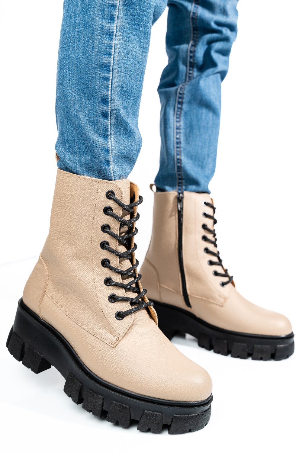 GHETE BEJ PIELE NATURALA 1S7755