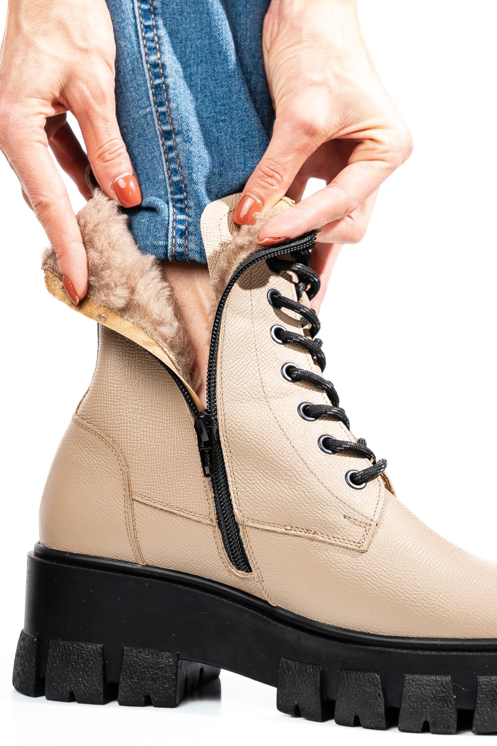 GHETE BEJ PIELE NATURALA 1S7755