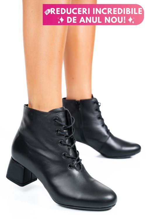 Botine negre piele naturala 7s7780