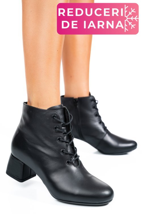 Botine negre piele naturala 7s7780