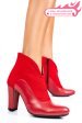 Botine rosii piele naturala intoarsa 7s7790