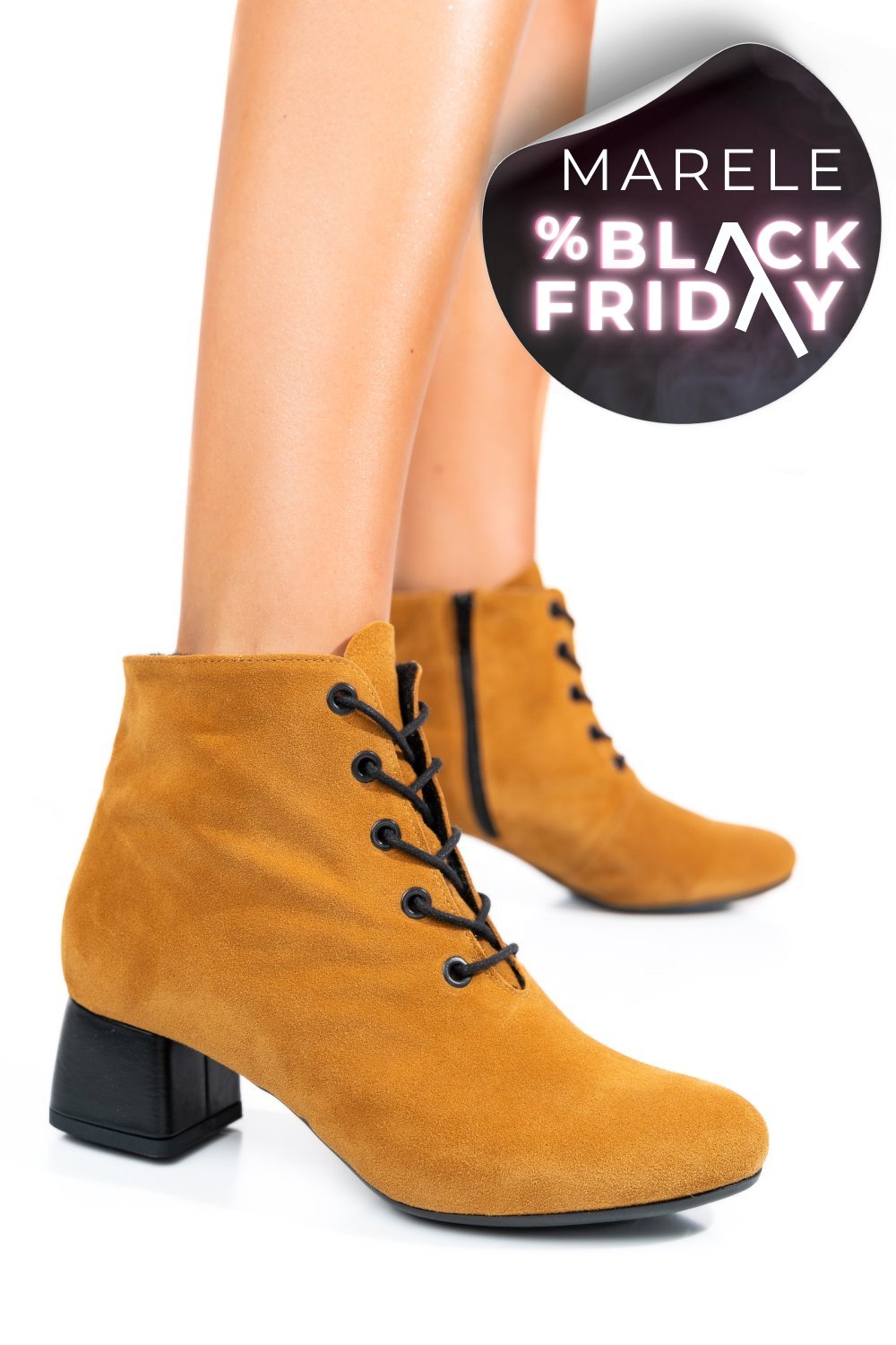 BOTINE MARO PIELE NATURALA 7S7780