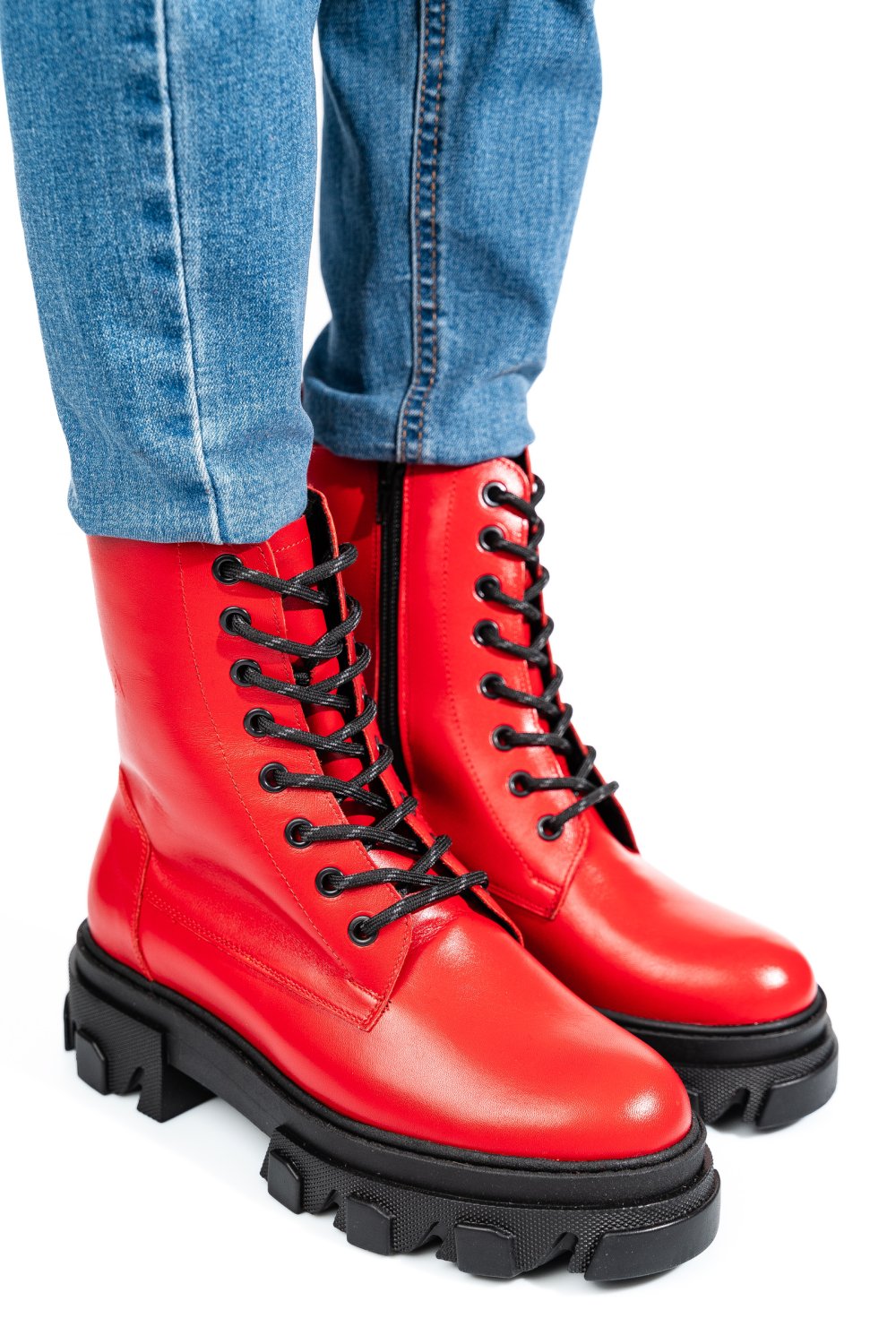 GHETE ROSII PIELE NATURALA 1S7751