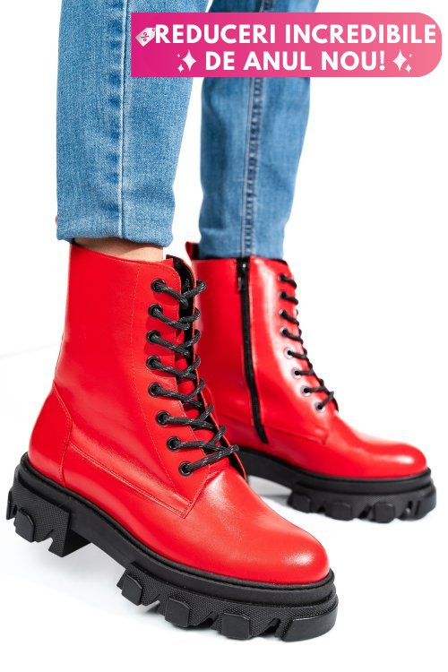 Ghete rosii piele naturala 1s7751